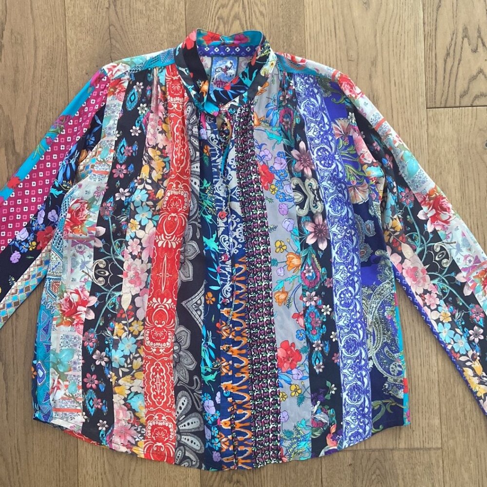 Johnny Was Treble Sofia Patchwork Floral-Print Bl… - image 6